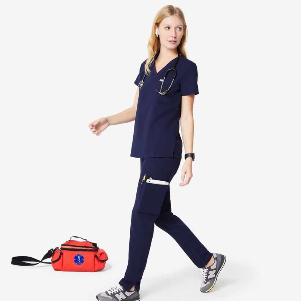 FIGS Yola Skinny Scrub Pants Navy